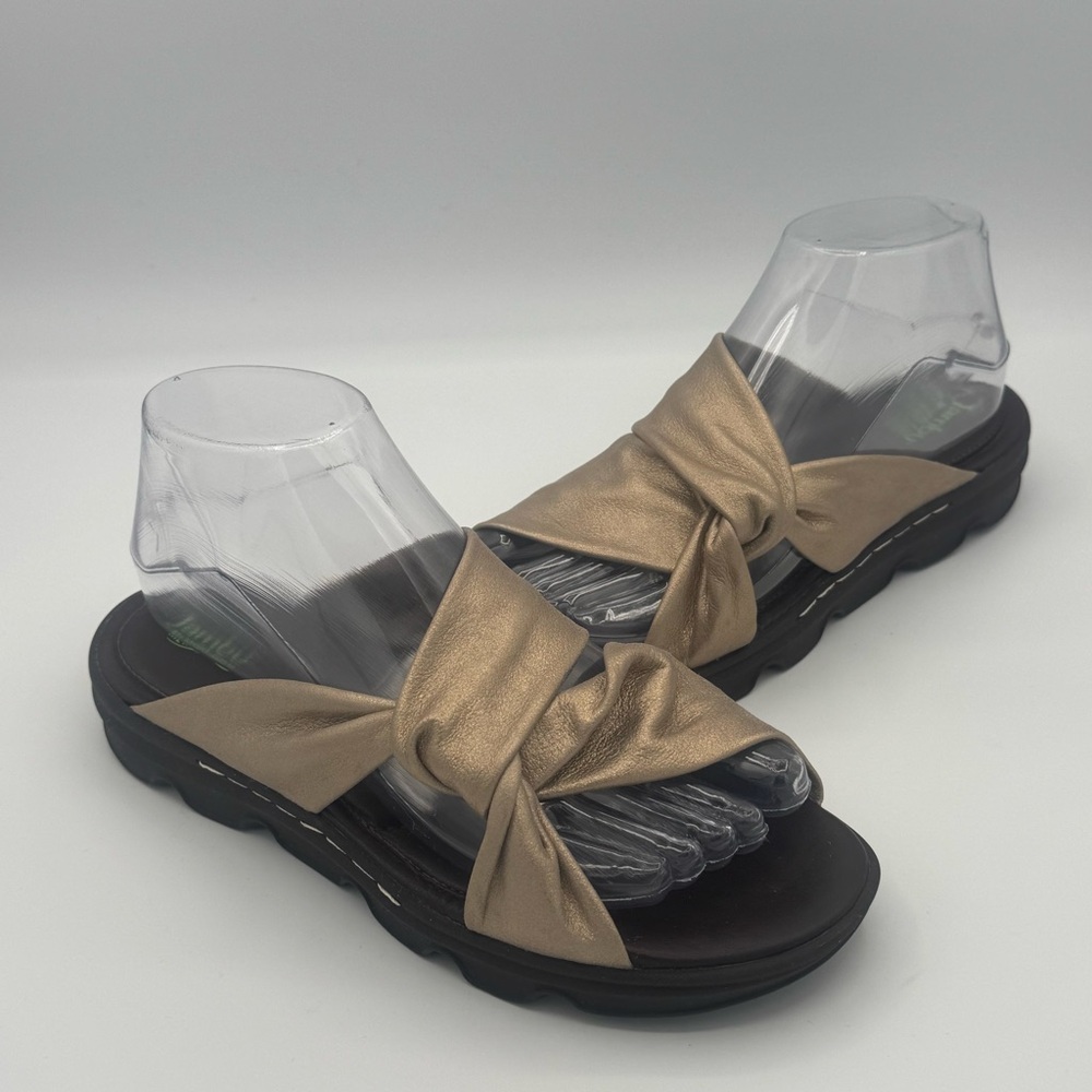 Jambu Champagne Tiana Leather Slip On Sandals with Memory Foam Sole